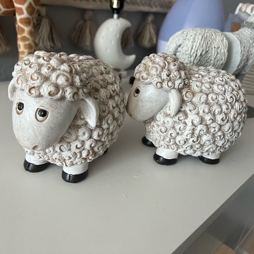2 Sheep Decor- baby shower